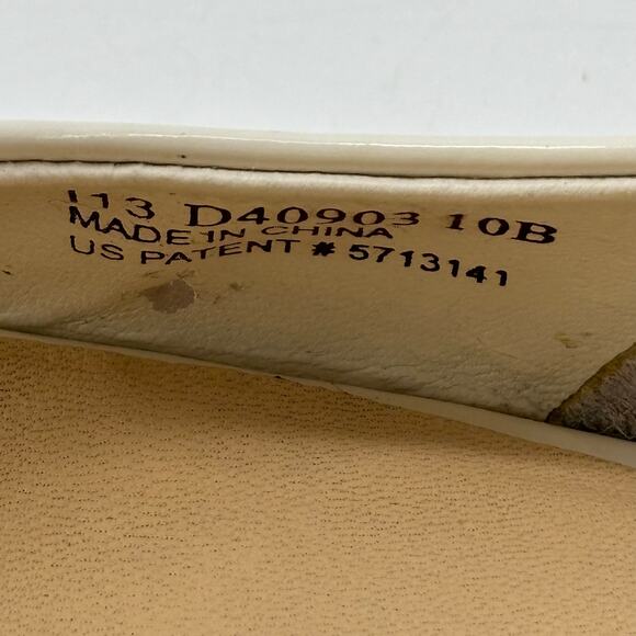 Cole Haan Air Tali Peep Toe Wedge Ivory Patent Leather Espadrille Sole - Picture 3 of 15